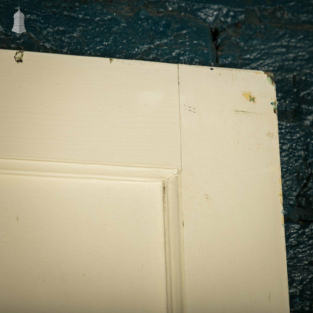 Pine Panelled Door, 1 Over 3 Panel White Painted 1930’s Style photo vinterior