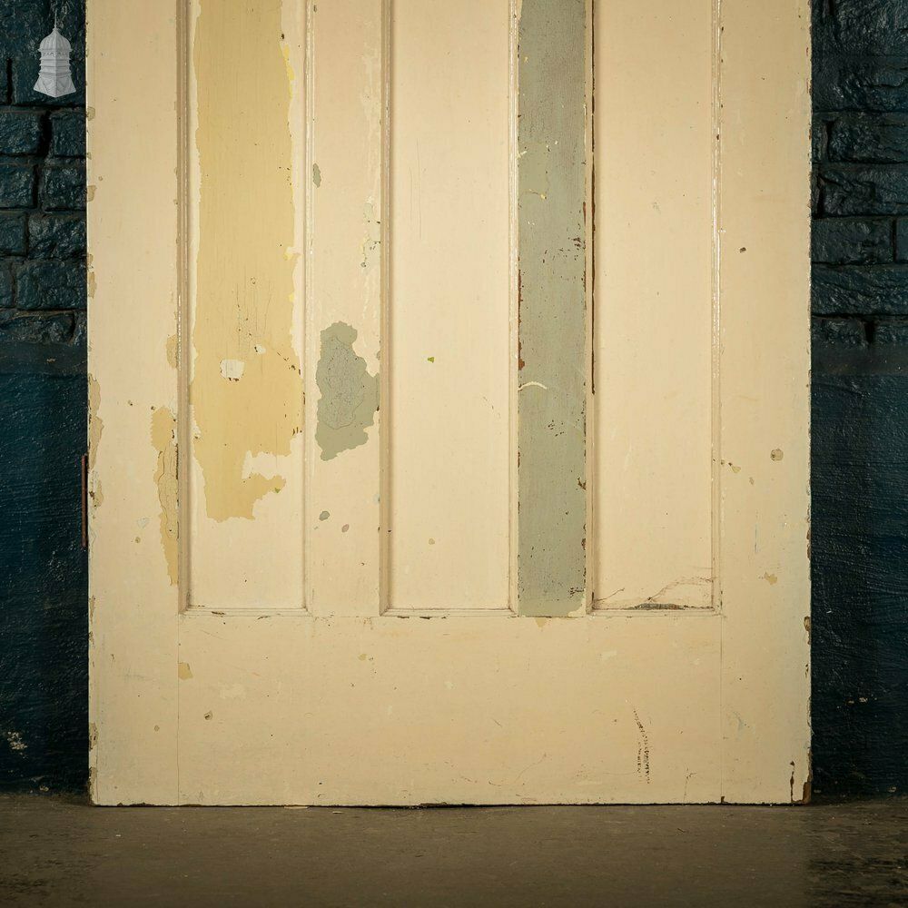 Home Fixtures Pine Panelled Door, Moulded 4 Panel, Blue Distressed Paint Finish photo