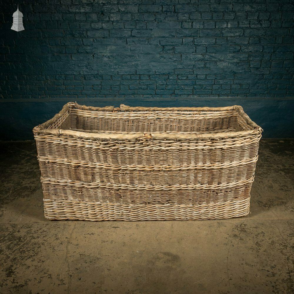 Gpo Post Basket, Large 19th C Post Office Wicker Storage Basket photo for sale