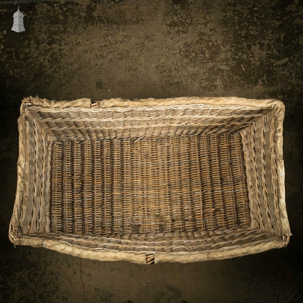 Gpo Post Basket, Large 19th C Post Office Wicker Storage Basket photo vintage