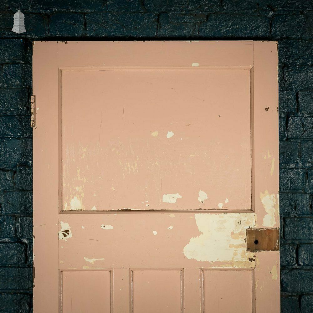 Pine Panelled Door, 1 Over 3 Panel Pink Painted 1930’s Style Door photo furniture