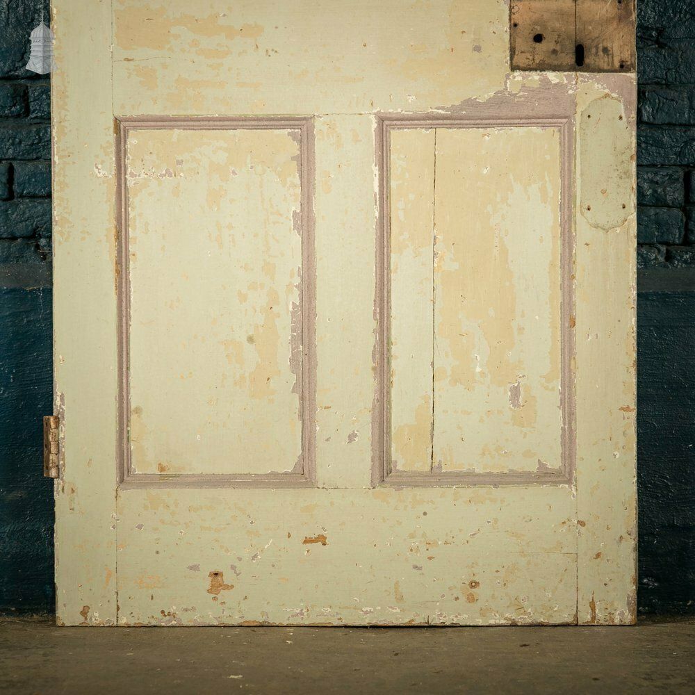Pine Panelled Door, Moulded 6 Panel With Distressed Paint Finish photo vinterior