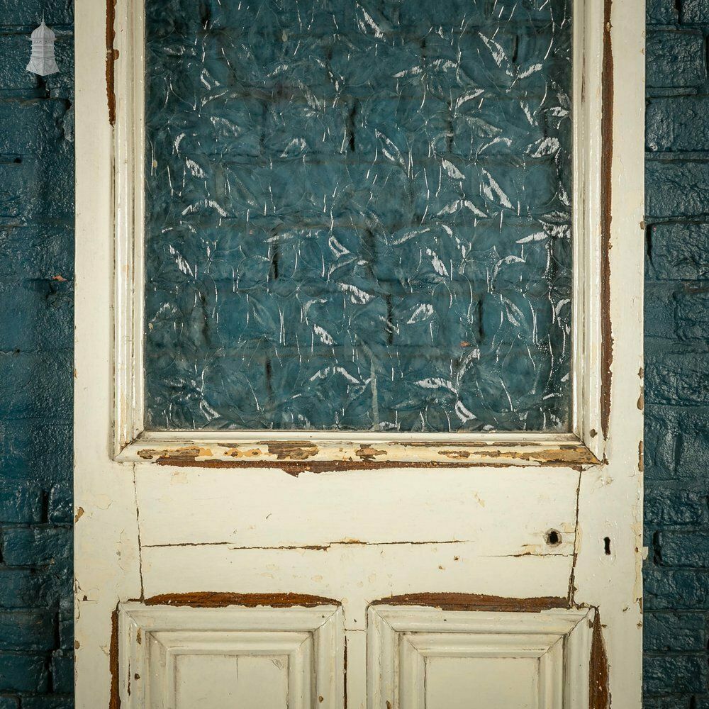 Half Glazed Door, White Painted Pine With Textured Glass photo furniture