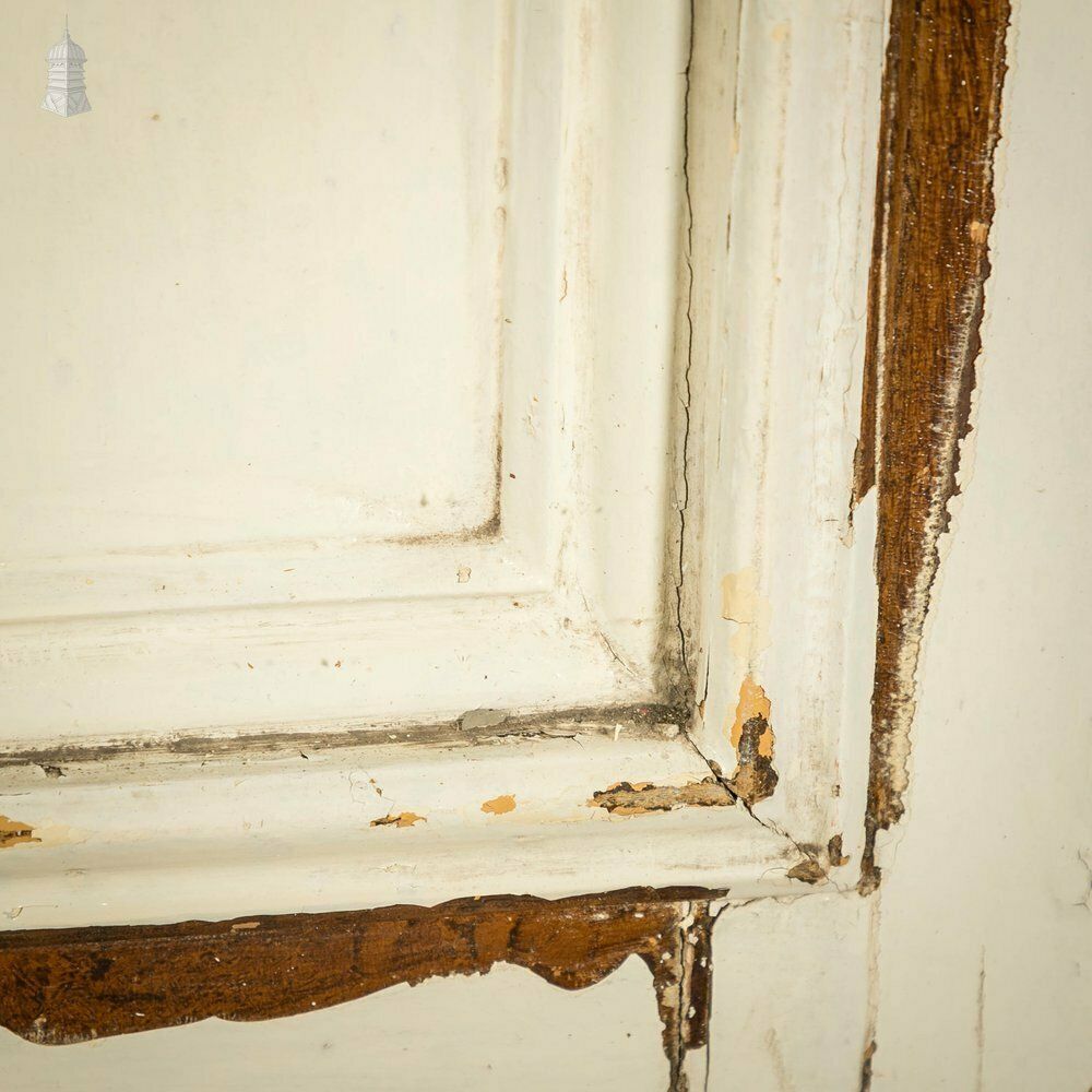 Half Glazed Door, White Painted Pine With Textured Glass photo vinterior