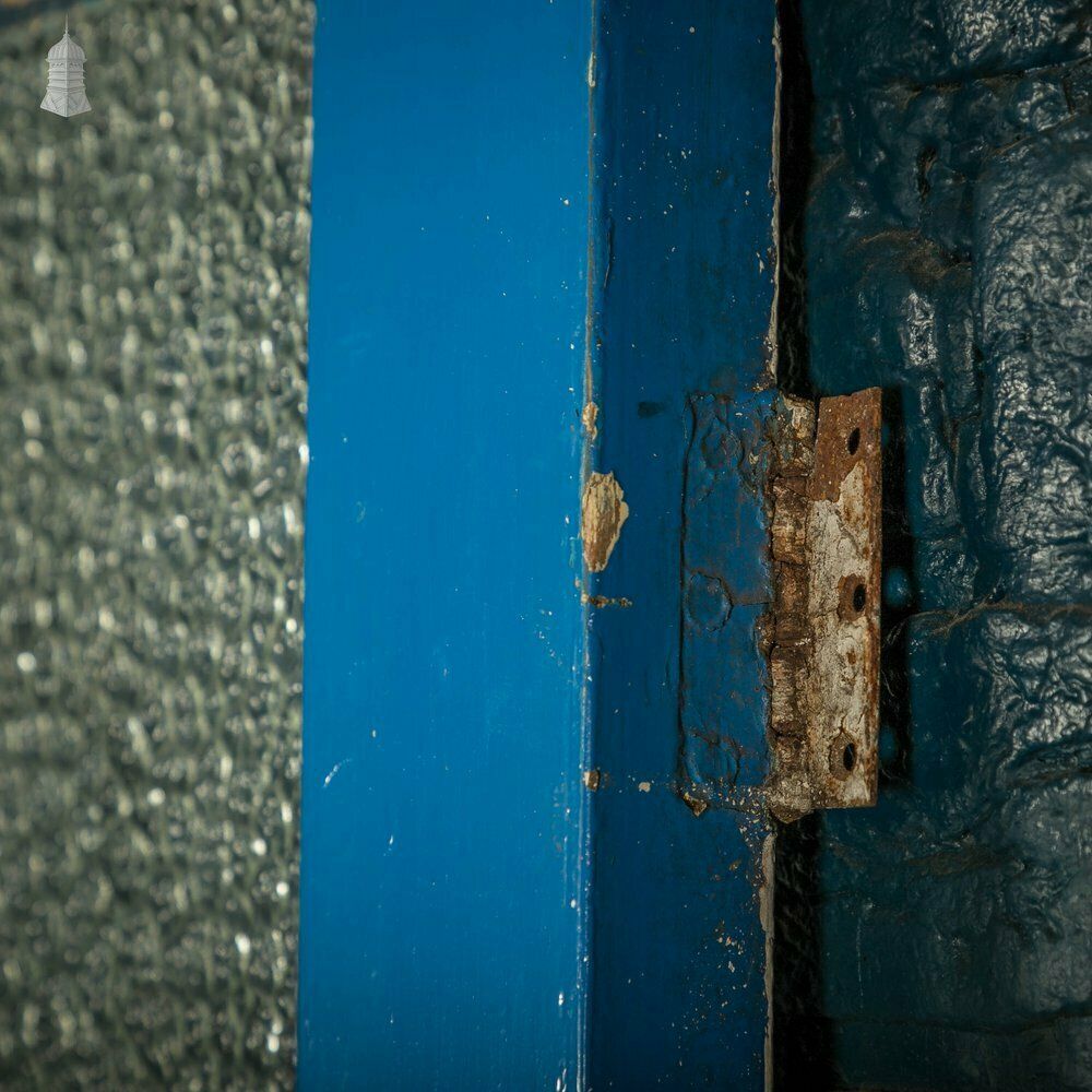 Half Glazed Door, Blue Painted Pine Fitted With ‘Arctic’ Style Textured Glass photo furniture