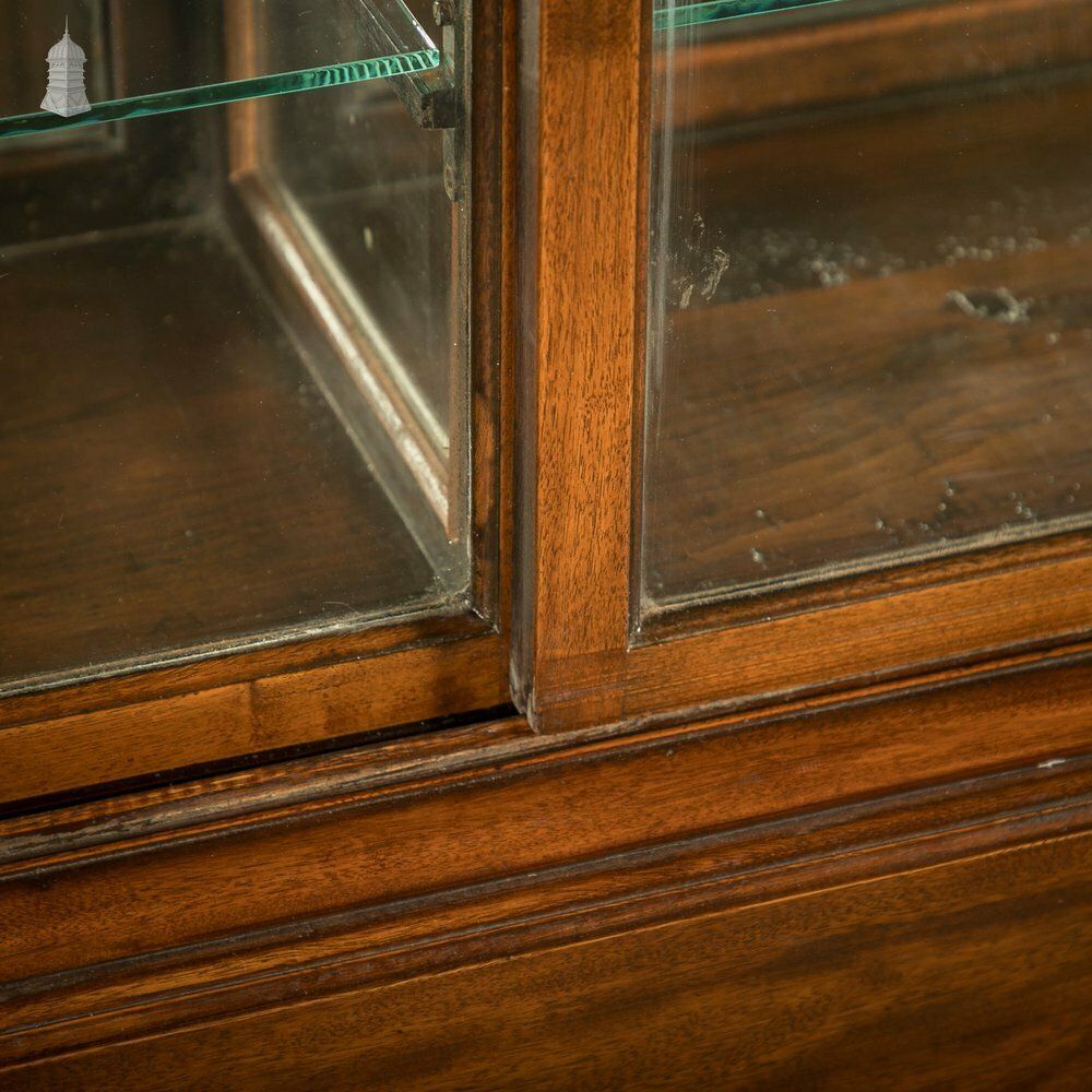 Furniture Museum Display Cabinet, 19th C Mahogany With Sliding Door And Mirrored Back photo