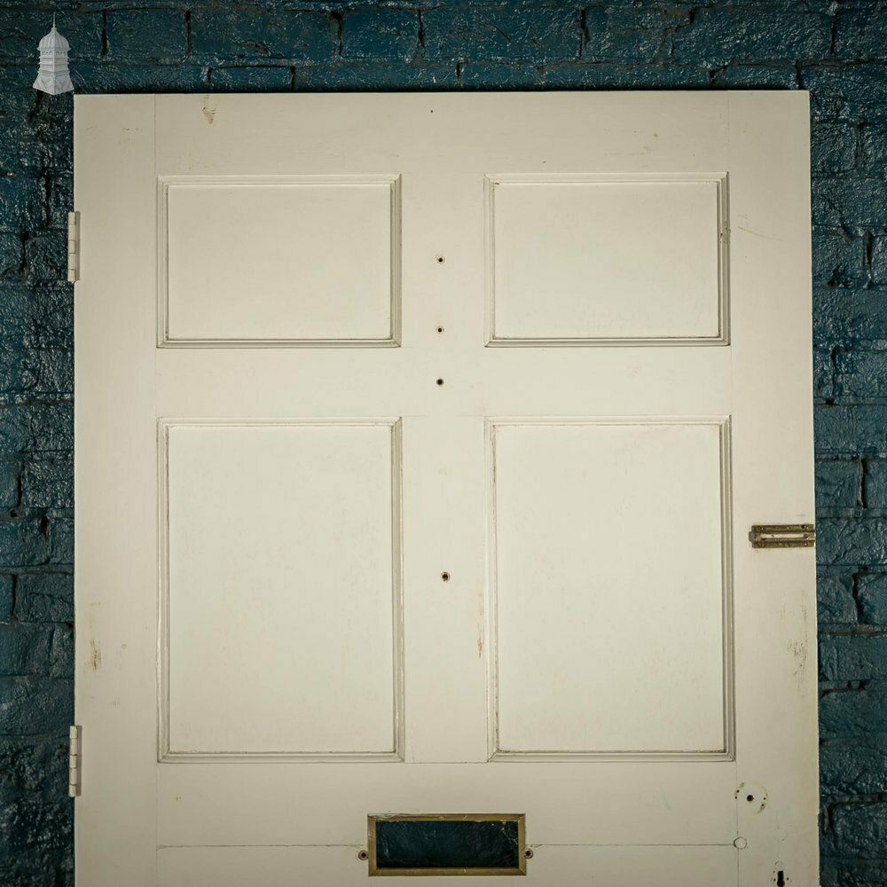 240.0 Pine Panelled Door, 6 Panel White And Brown Painted photo