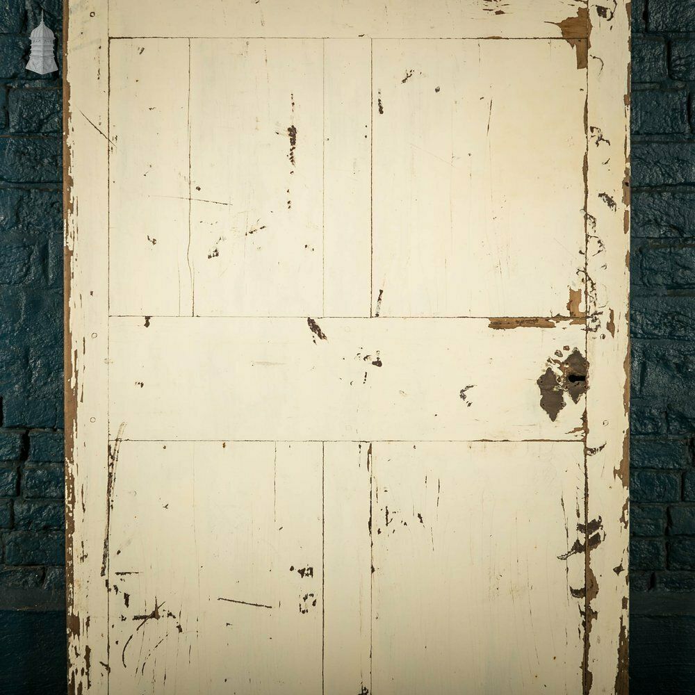 photo for sale Pine Panelled Door, White Distressed Paint Finish