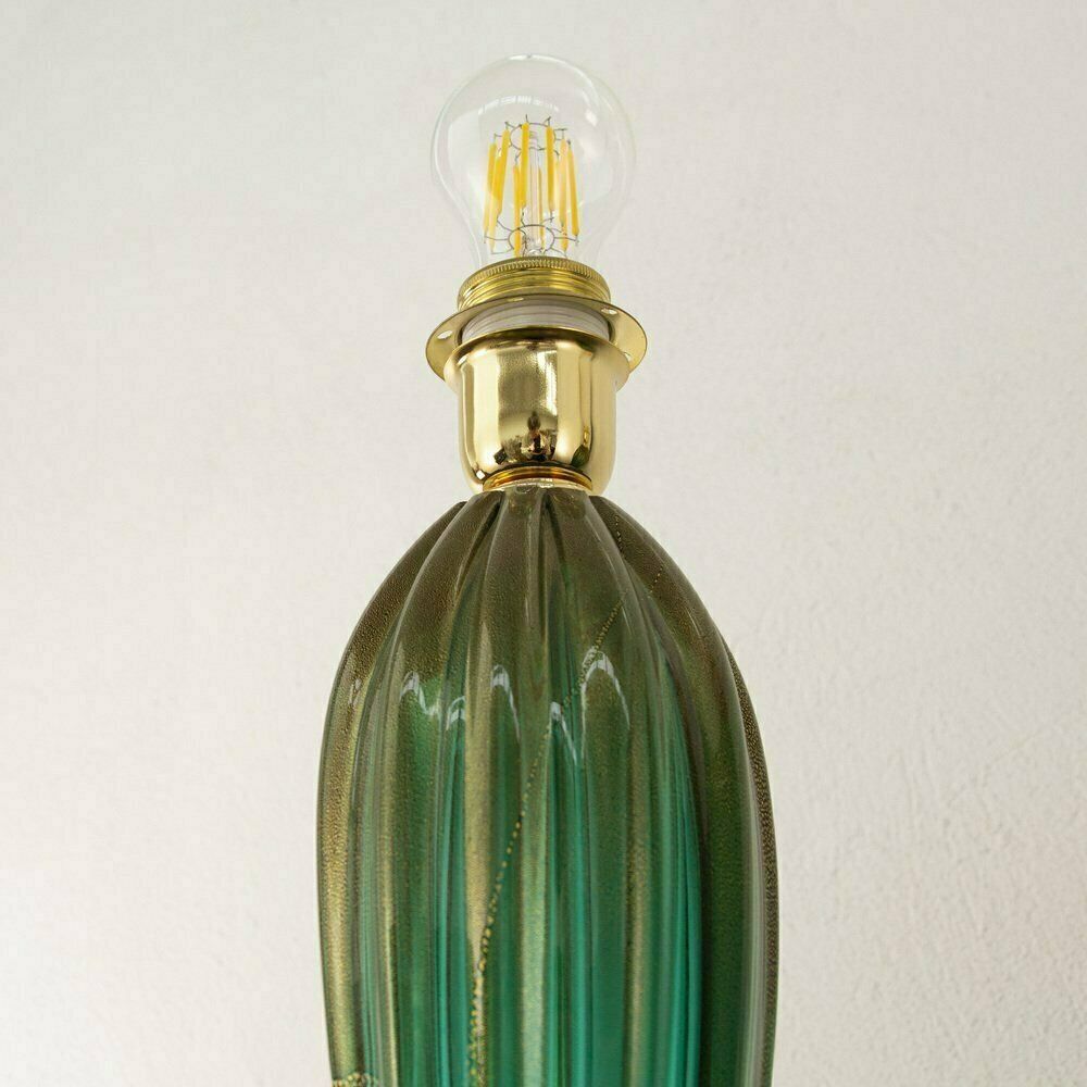 photo furniture Italian Blown Glass Table Lamps With Gold Leaf Decorations, 1980s, Set Of 2