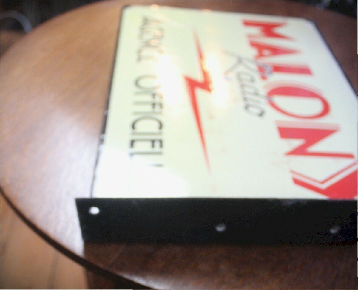 Malony Radio Double Sided Enamel Advertising Sign photo vinterior