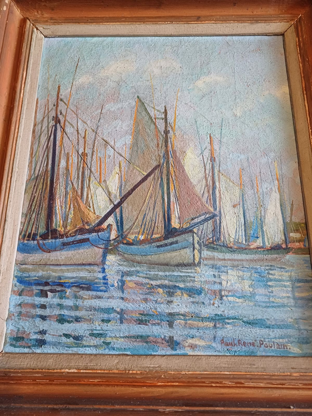Oil On Canvas By Paul René Poulain "Quiberon" photo for sale
