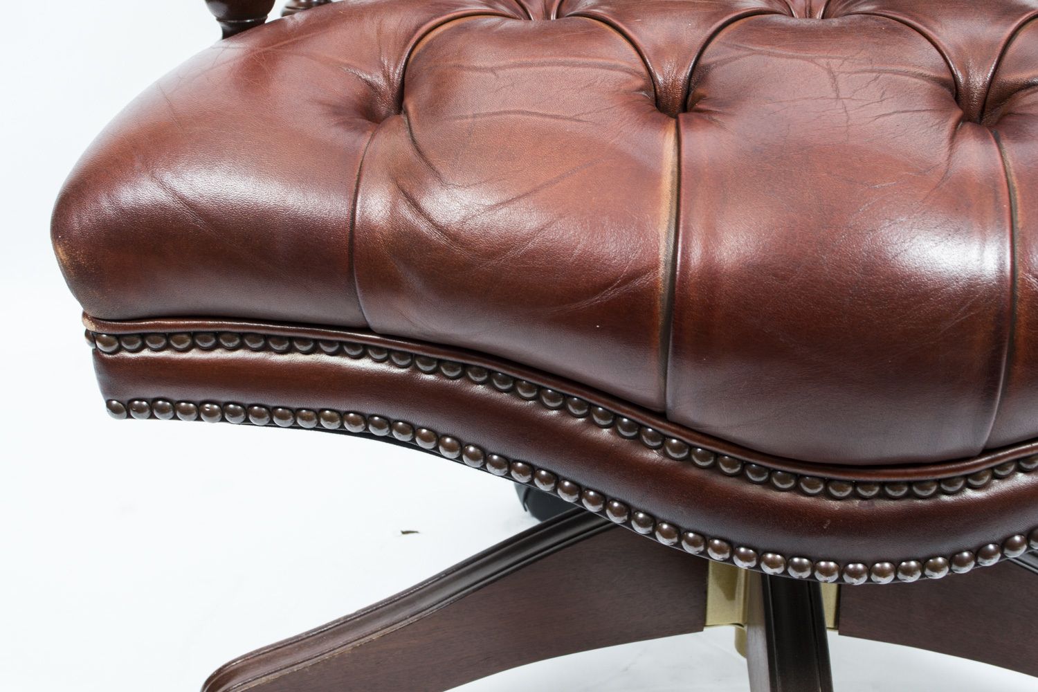 Bespoke English Hand Made Leather Captains Desk Chair Bruciato photo buy