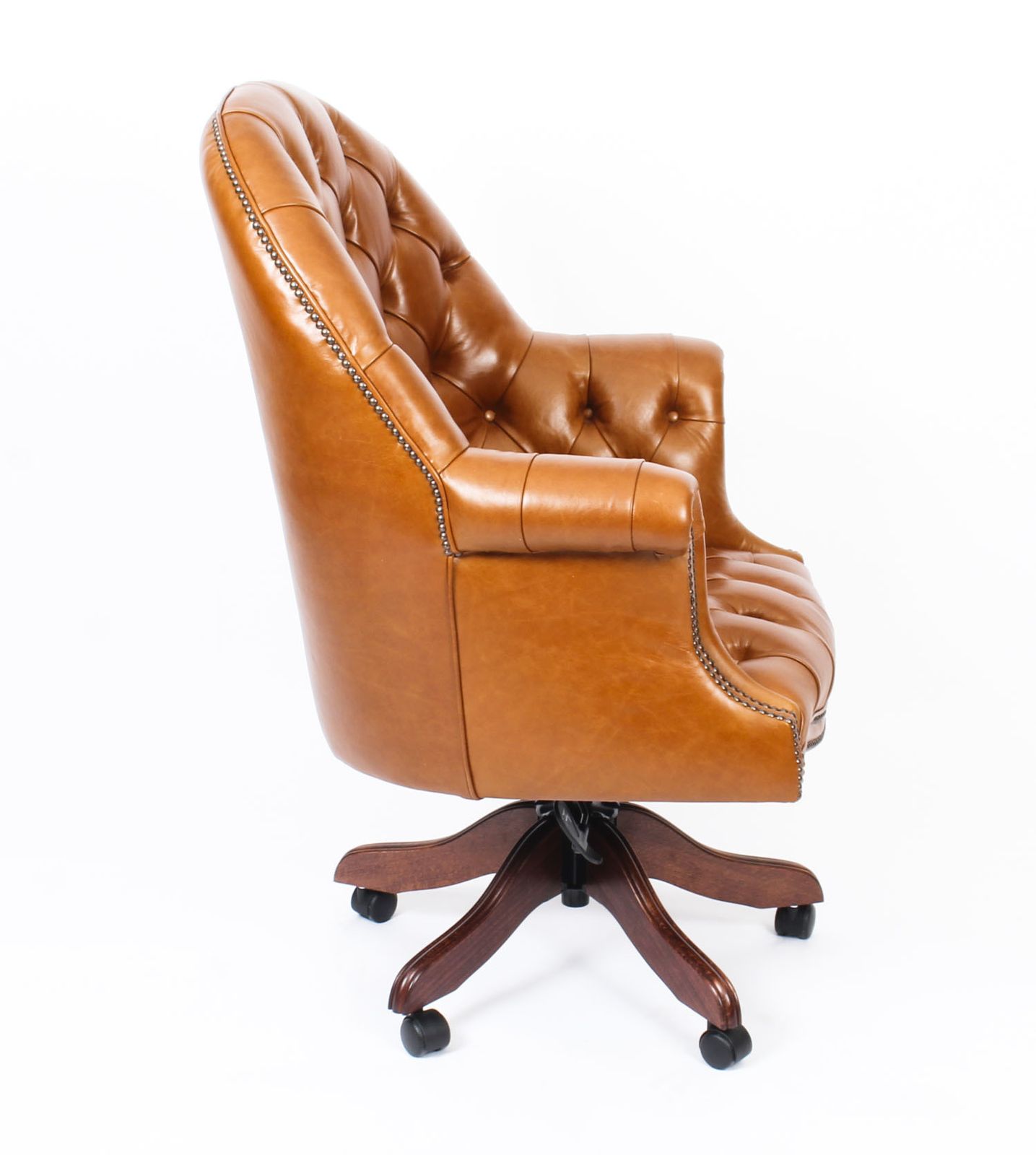 Bespoke English Hand Made Leather Directors Desk Chair Bruciato photo furniture