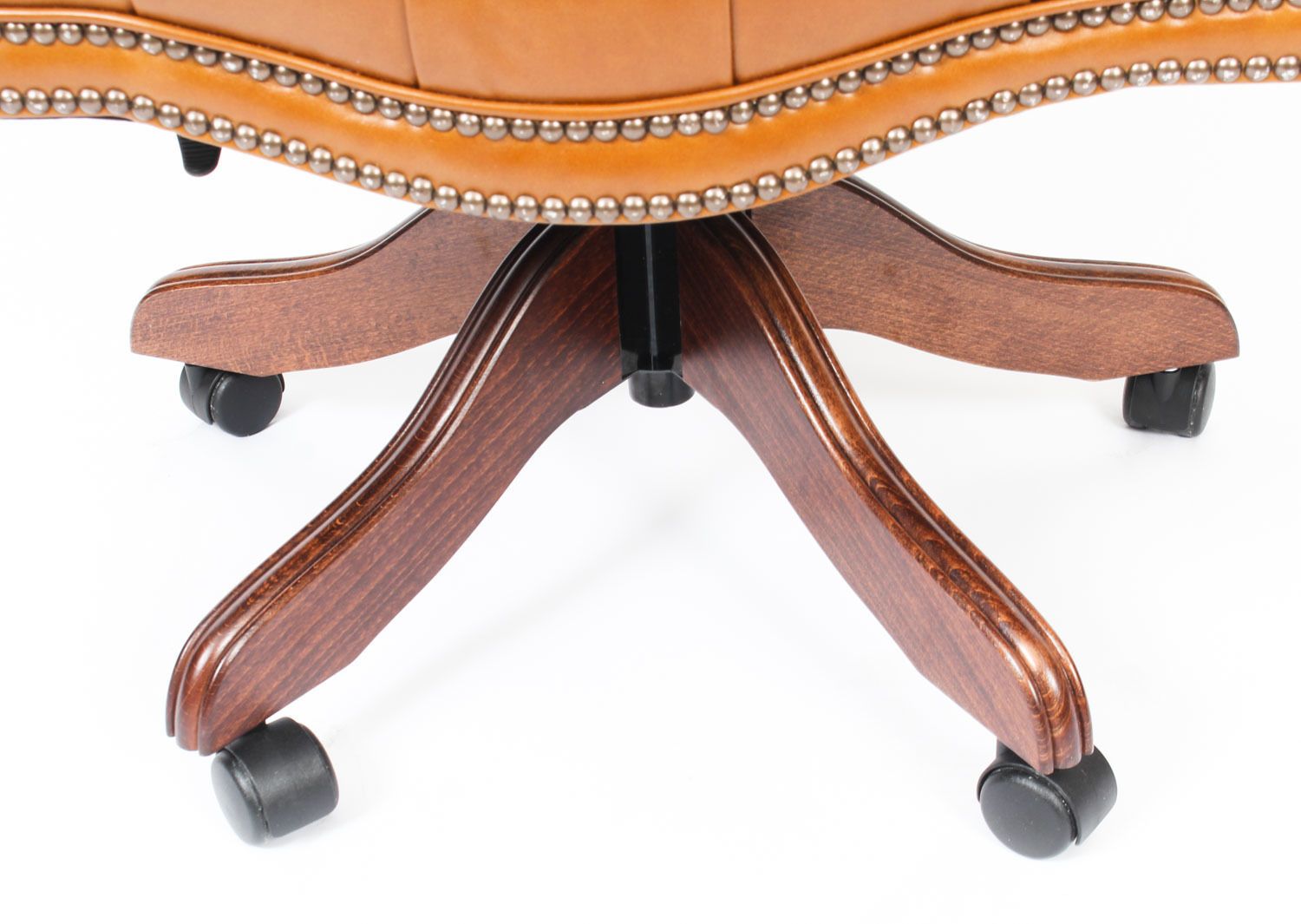 Bespoke English Hand Made Leather Directors Desk Chair Bruciato photo buy
