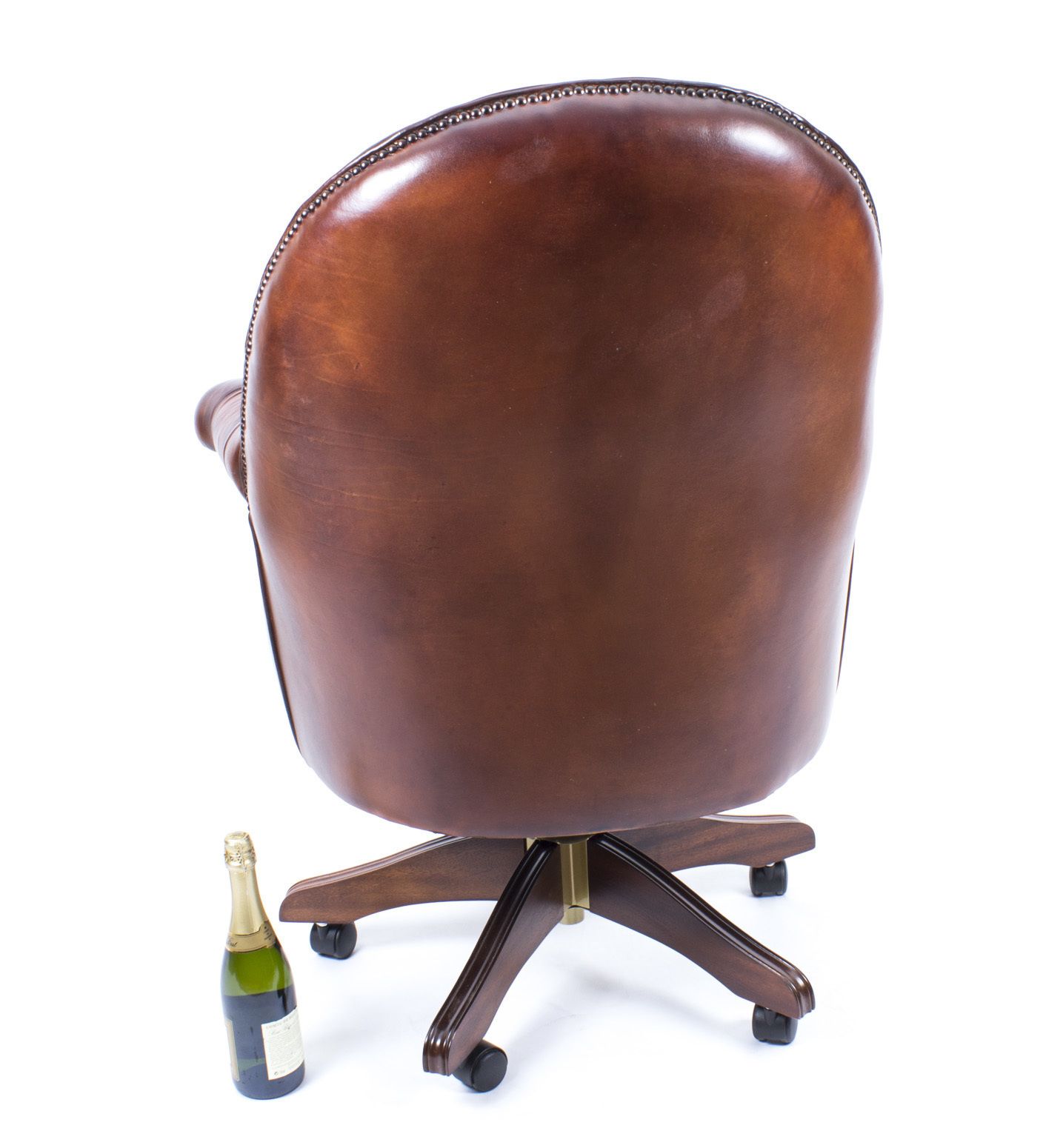 Furniture Bespoke English Hand Made Leather Directors Desk Chair Bbo photo