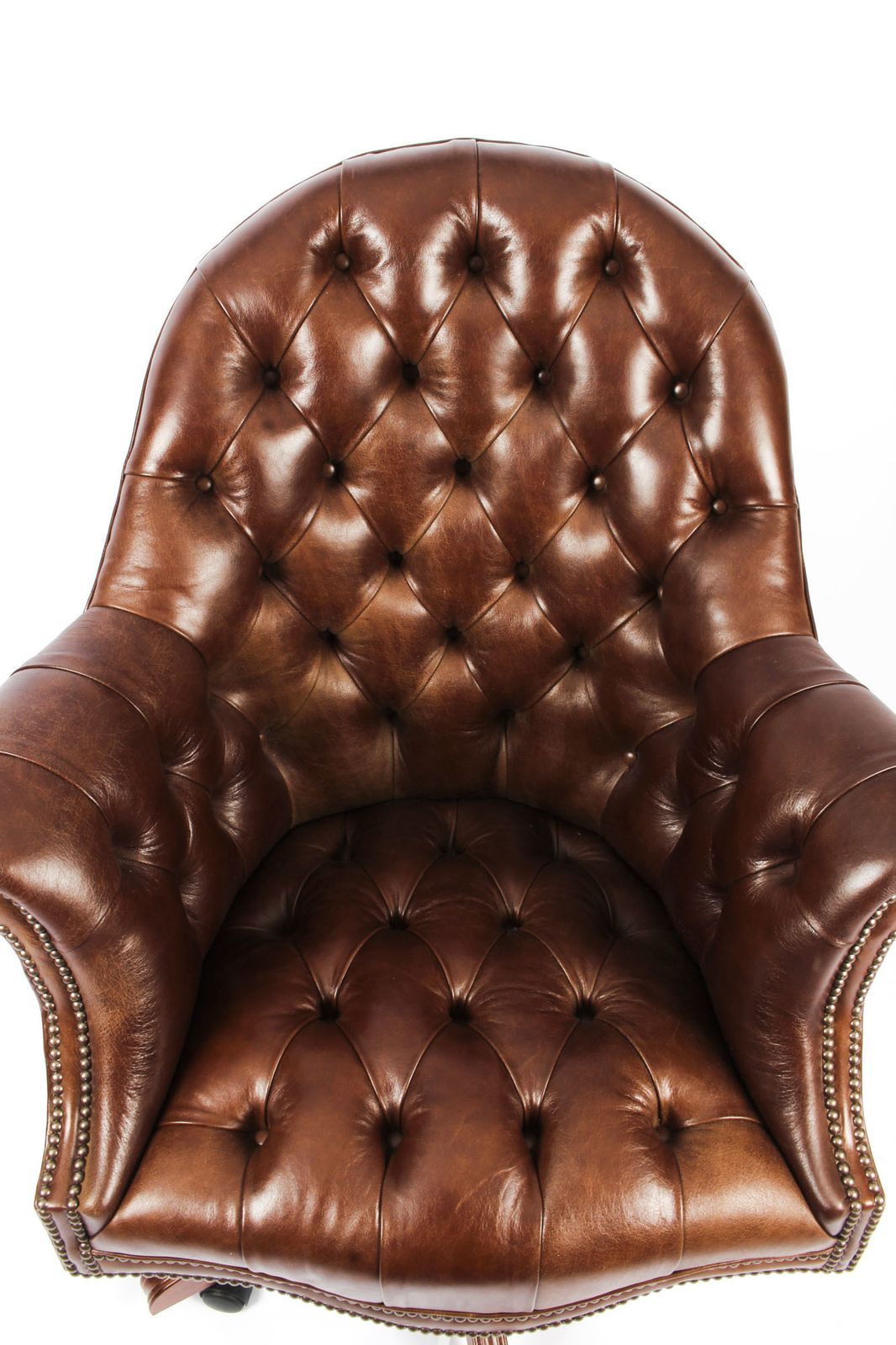 Bespoke English Hand Made Leather Directors Desk Chair Hazel photo vinterior