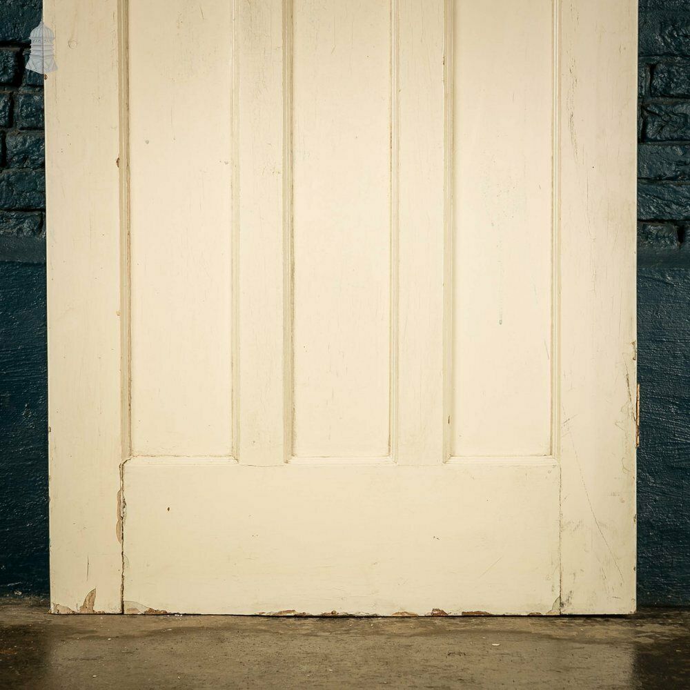 Half Glazed Door, 4 Panel Pine 1930’s Style Fitted With Leaded Cross Reeded Glass photo Home Fixtures