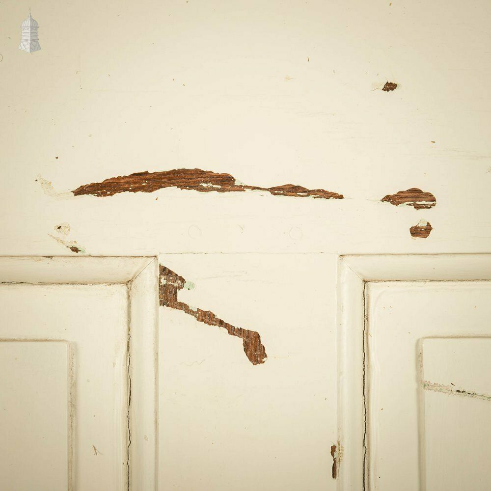 photo vintage Pine Panelled Door, White Painted Pine 4 Panel
