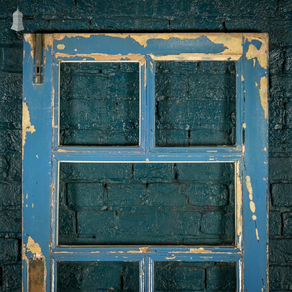 Half Glazed Door, Pine With Blue Painted Finish photo furniture