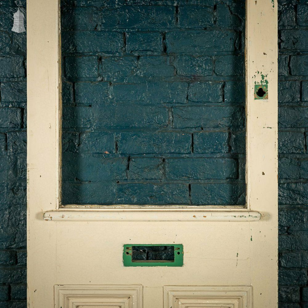 Half Glazed Door, Arched Top And White Painted Finish photo for sale
