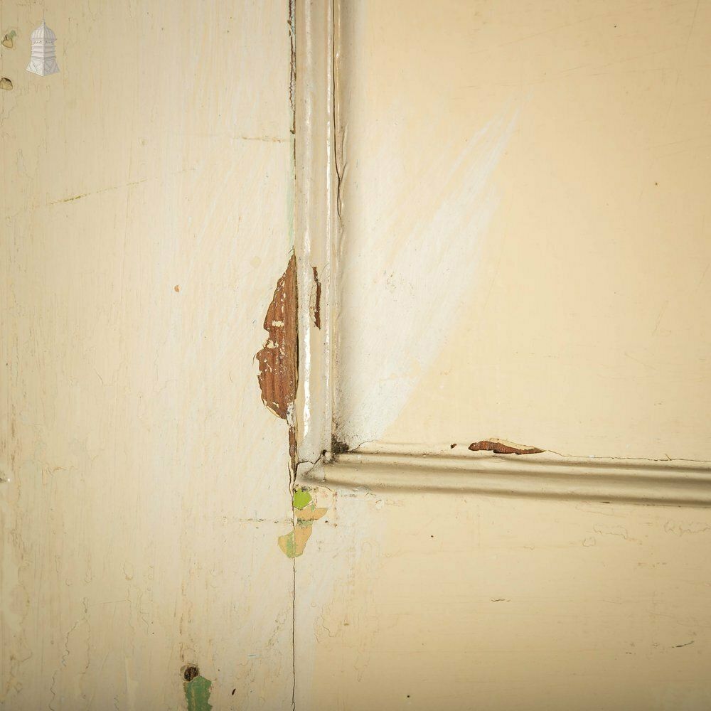 Pine Panelled Door, 1 Over 3 Panel White Painted 1930’s Style Door photo buy
