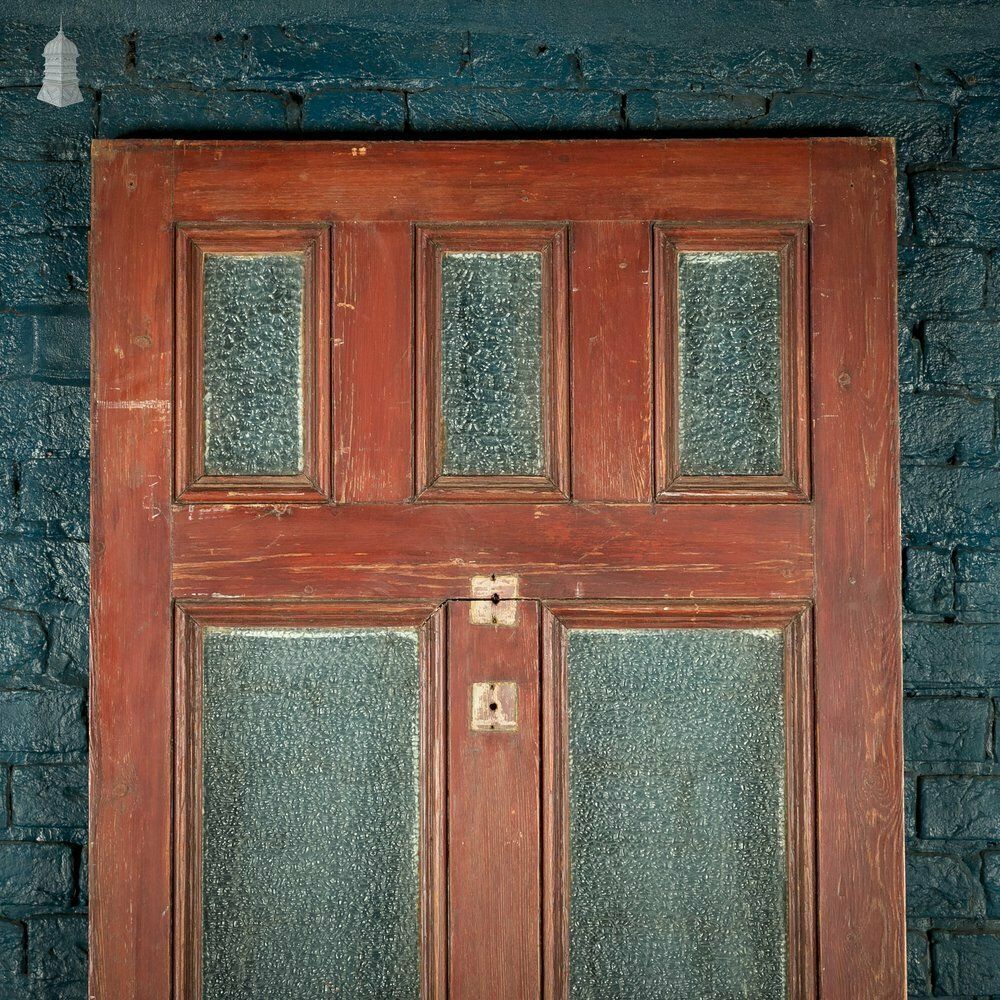 photo furniture Half Glazed Door, Pine With ‘Arctic’ Style Textured Glass