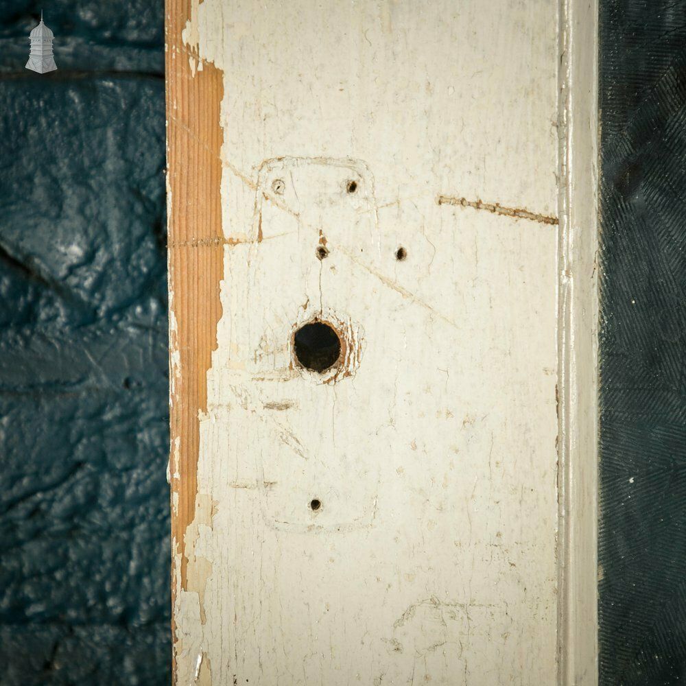 Half Glazed Door, White Painted Pine With Textured Glass photo vinterior