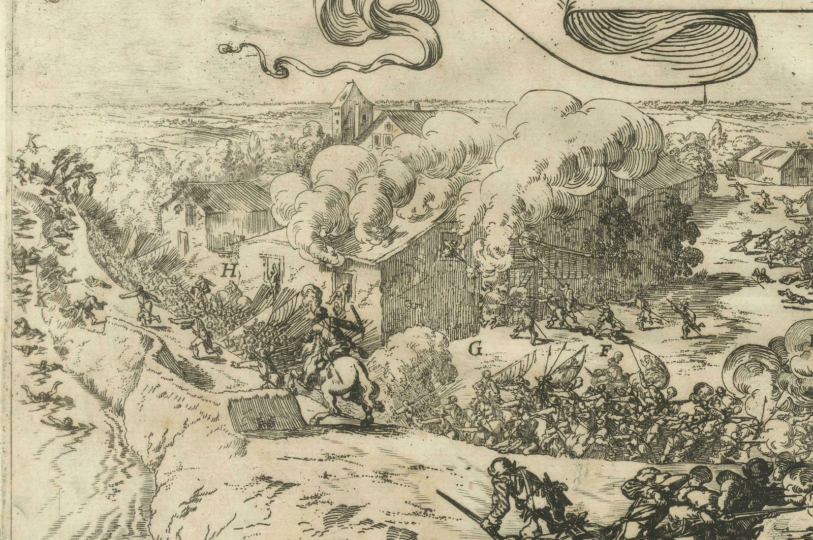First Sparks Of The Eighty Years' War In Oosterweel In 1567, Engraved In 1632 photo for sale