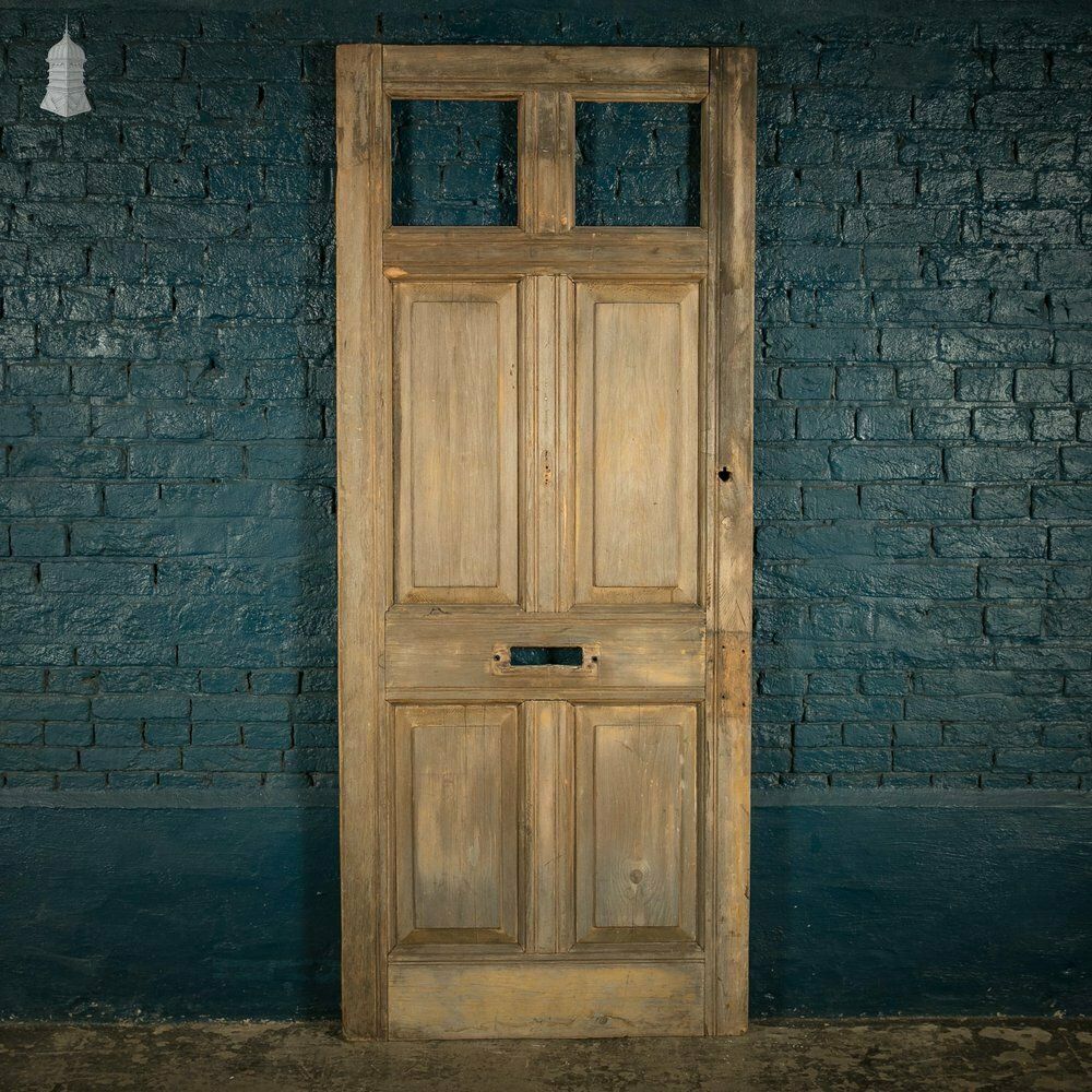 Glazed Pine Door, Moulded 6 Panel