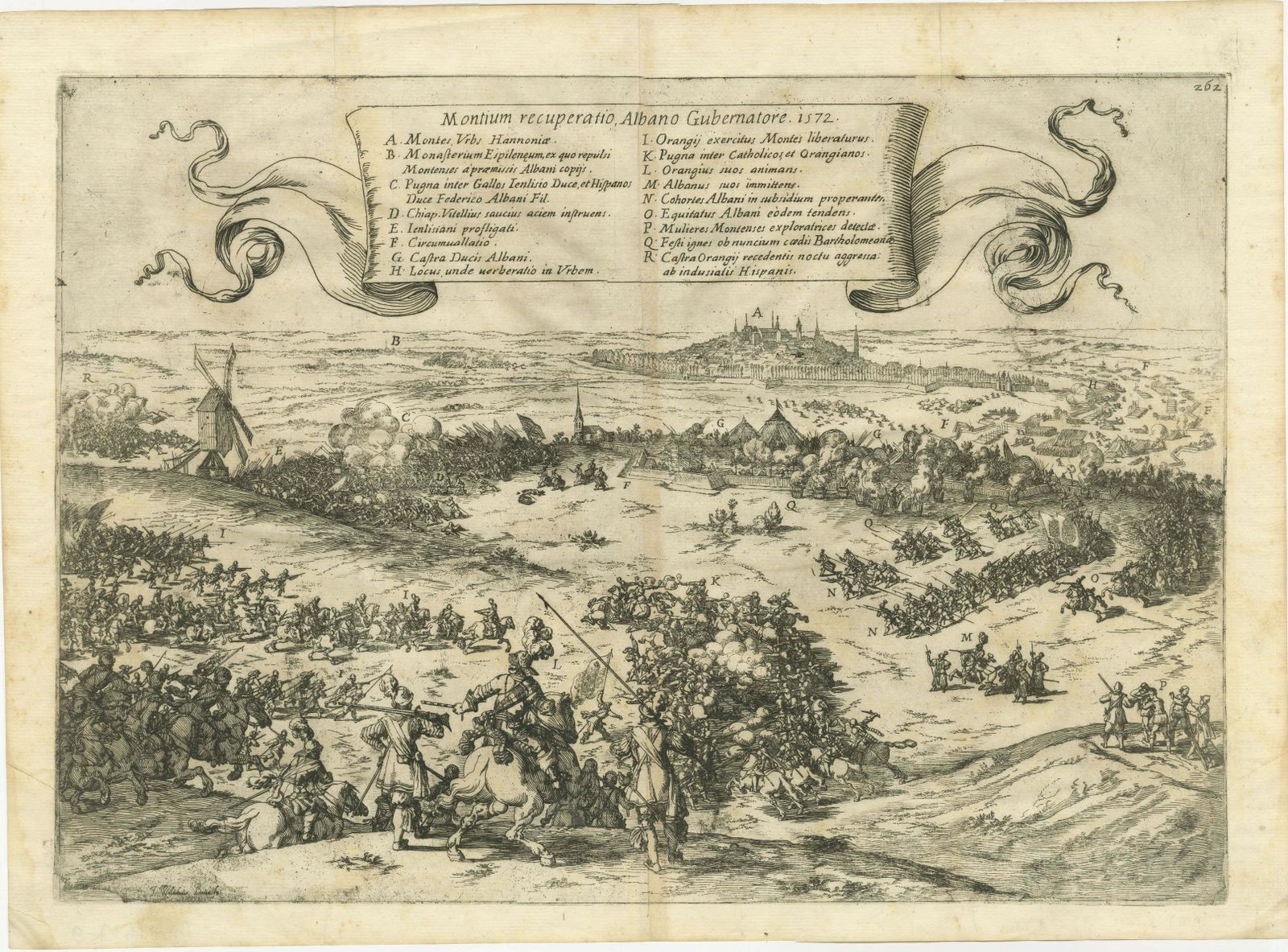 Old Engraving Of The Battle Of Bergen In Hainaut During The Eighty Years', 1632 photo furniture
