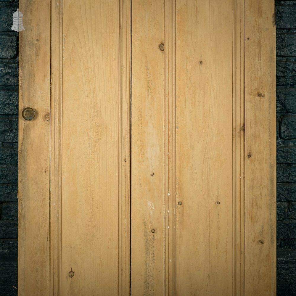 Pine Panelled Door, Victorian 2 Panel Cupboard Door photo for sale