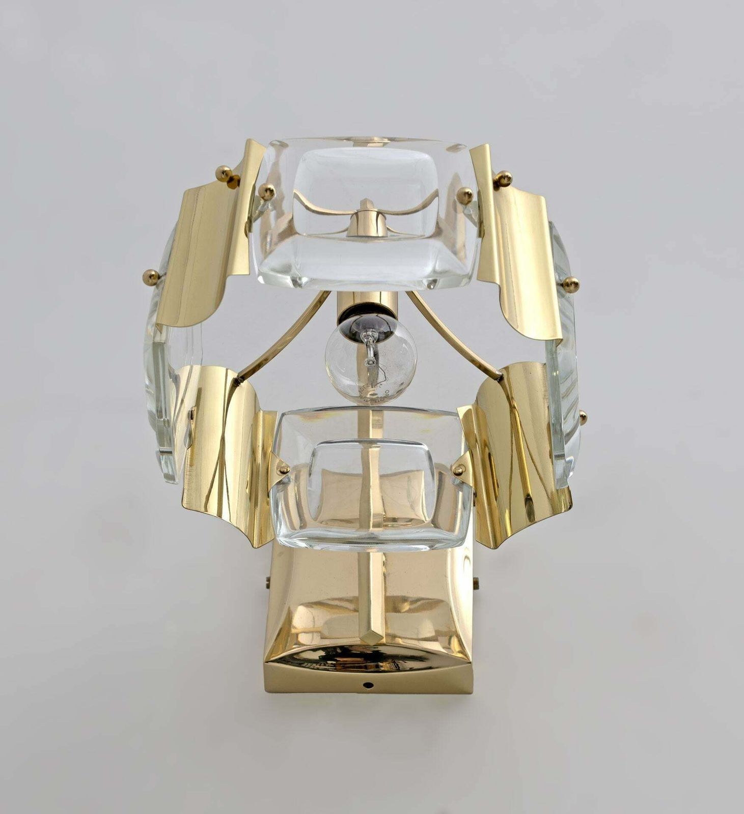 photo furniture Oscar Torlasco Mid Century Modern Italian Glass And Brass Sconces By Stilkronen