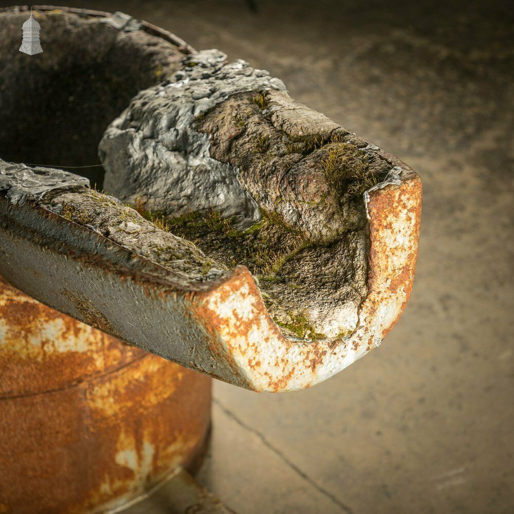 Foundry Casting Crucible, Large Reclaimed Industrial Planter photo vintage