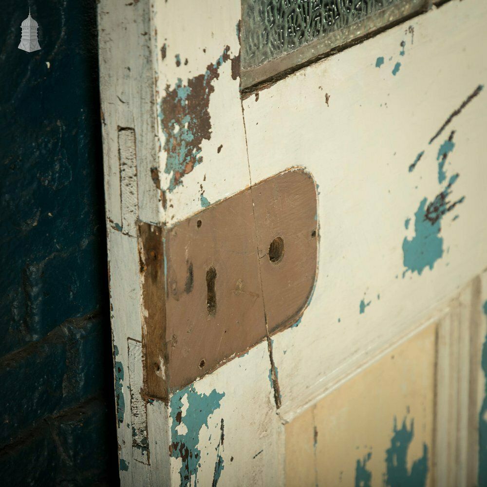 photo buy Half Glazed Gunstock Door, Moulded 3 Panel Pine With ‘Arctic Style’ Textured Glass