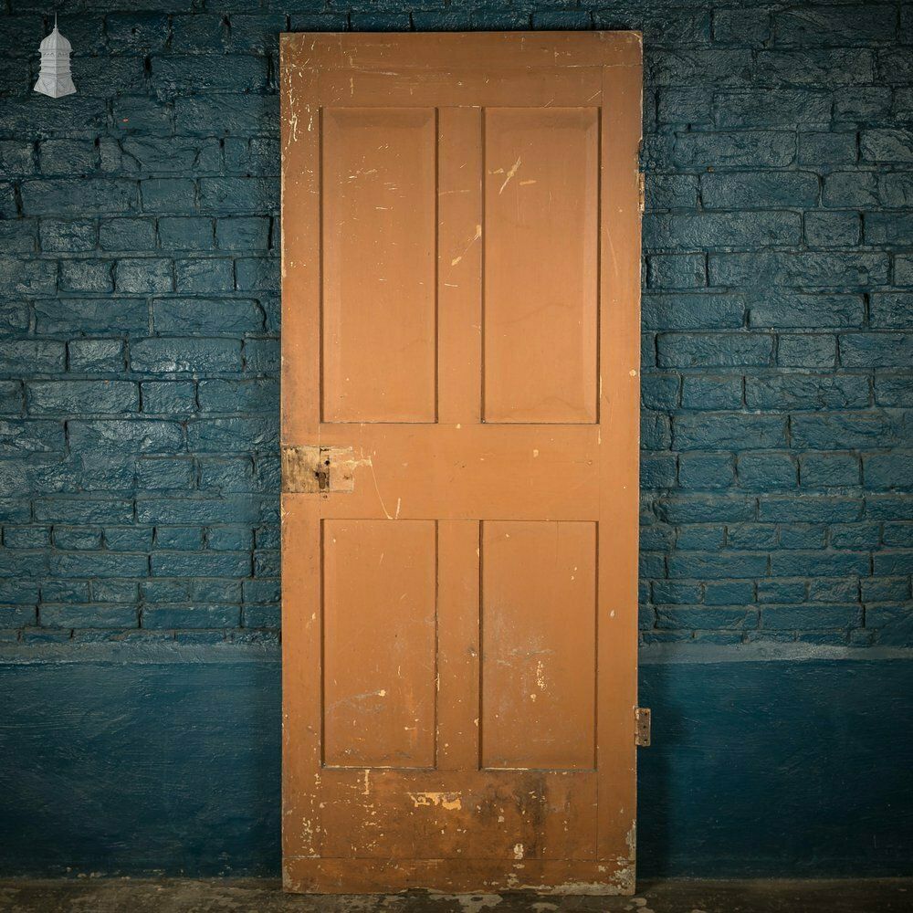 photo furniture Pine Panelled Door, Victorian 4 Panel, Brown Painted Finish