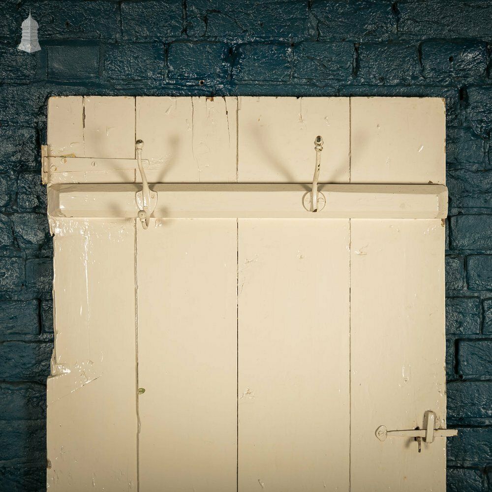 216.0 Plank And Ledge Door, 19th C French With White Painted Finish photo