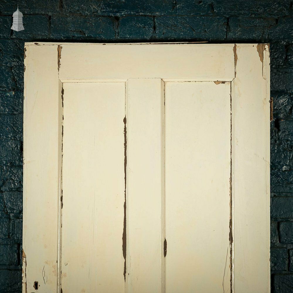 Pine Panelled Door, 4 Panel White Painted Front Door photo for sale