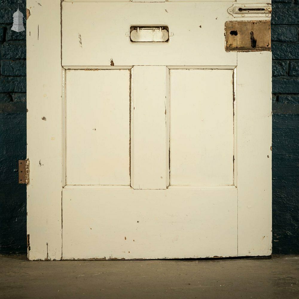 photo furniture Pine Panelled Door, 4 Panel White Painted Front Door