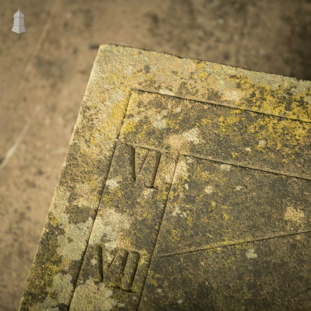 Vertical Sundial Base, 19th C Sandstone Wall Sun Dial – “I Do Not Count The Hours Unless They Are Clear”. photo furniture