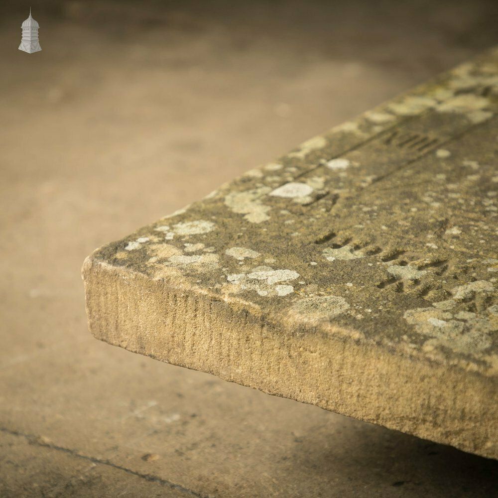 Vertical Sundial Base, 19th C Sandstone Wall Sun Dial – “I Do Not Count The Hours Unless They Are Clear”. photo vinterior