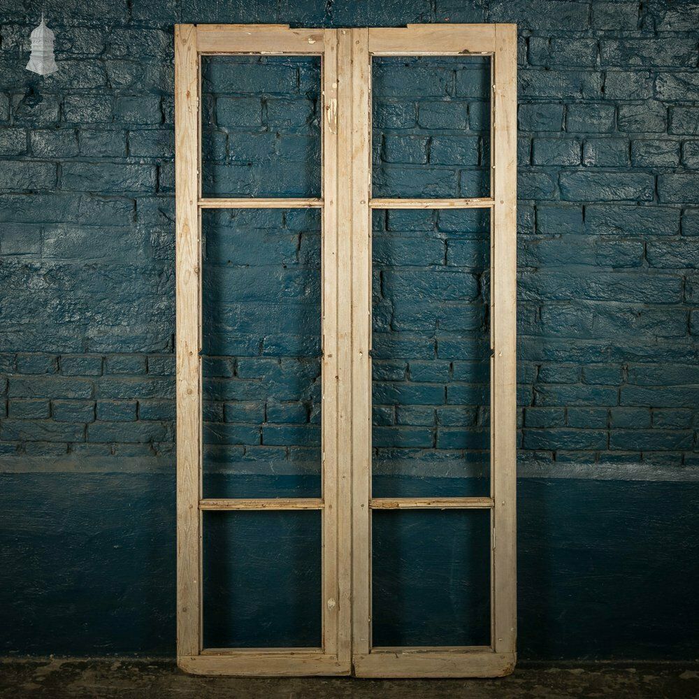 Victorian Window Shutters, With Horizontal Glazing Bars, Pine Pair