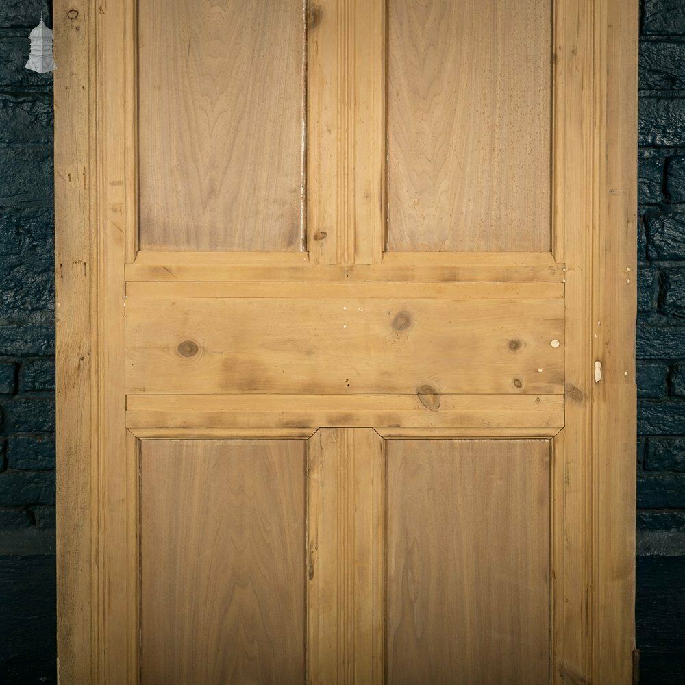 photo for sale Glazed Pine Door, 5 Panel 19th C With Textured ‘Autumn Leaf’ Style Glazing