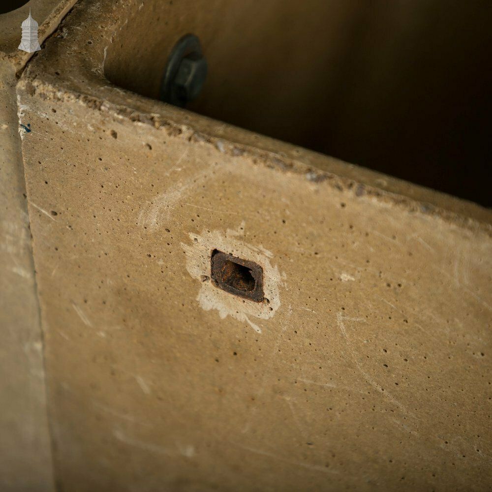 photo for sale Concrete Corner Mangers, Pair Of Trough Feeders Reclaimed From St Johns Barracks, London. Joined Together To Create A Semi Circle Planter