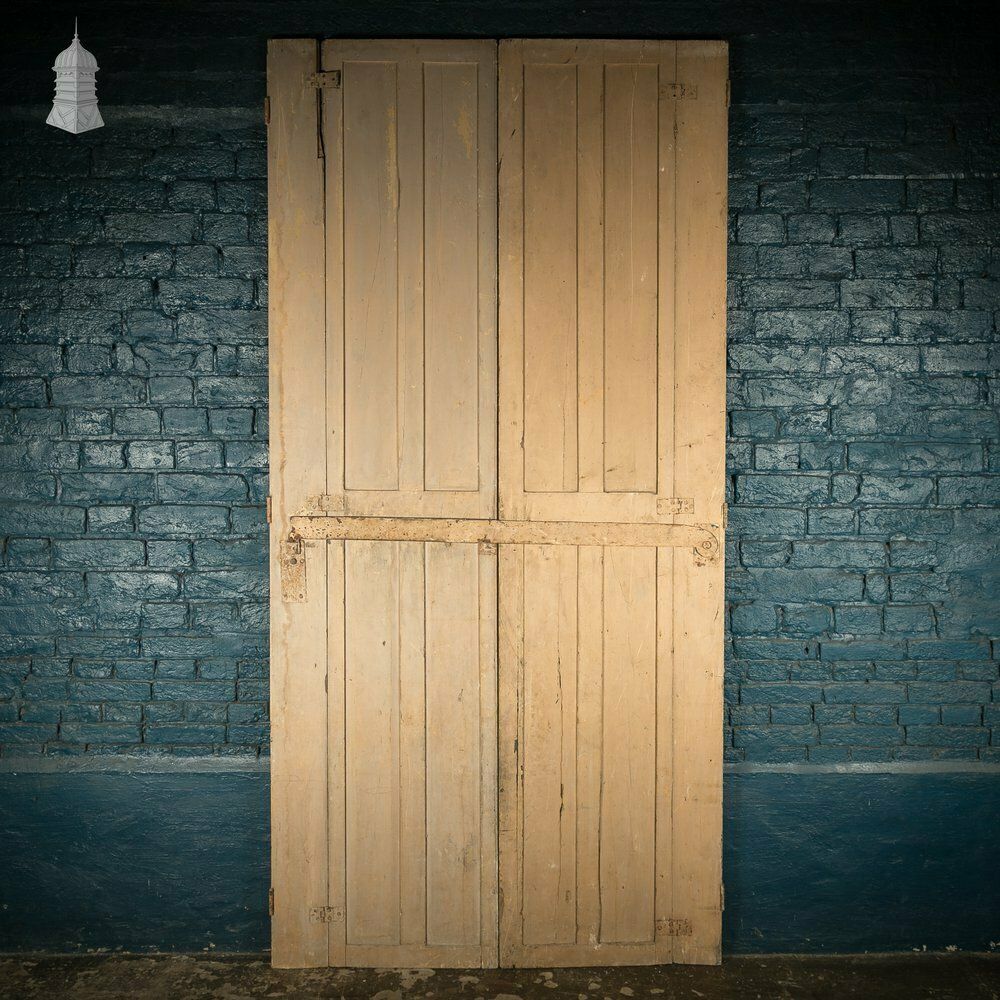 photo furniture Paneled Window Shutters, Georgian, Over 7.5ft Tall, Distressed Paint Finish