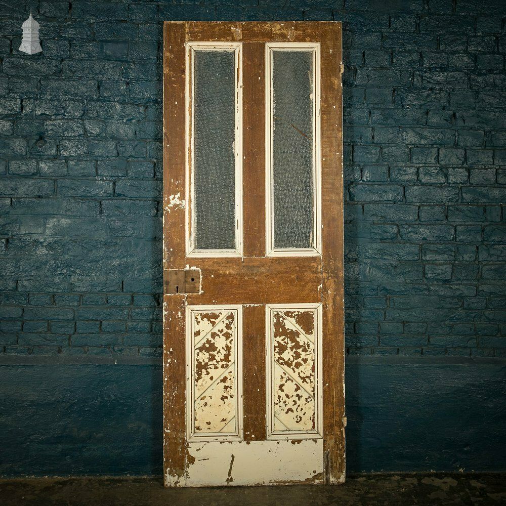 Home Fixtures Half Glazed Door, Panelled Pine With ‘Muranese’ Style Textured Glass photo