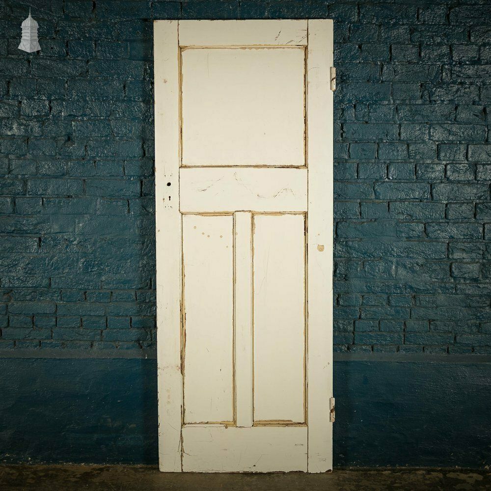 Pine Panelled Door, 3 Panel White Painted