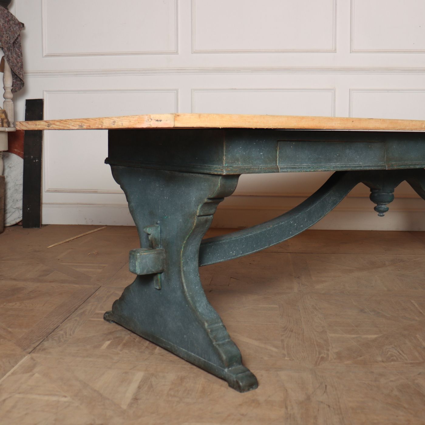 Italian Painted Trestle Table, 1800s photo furniture