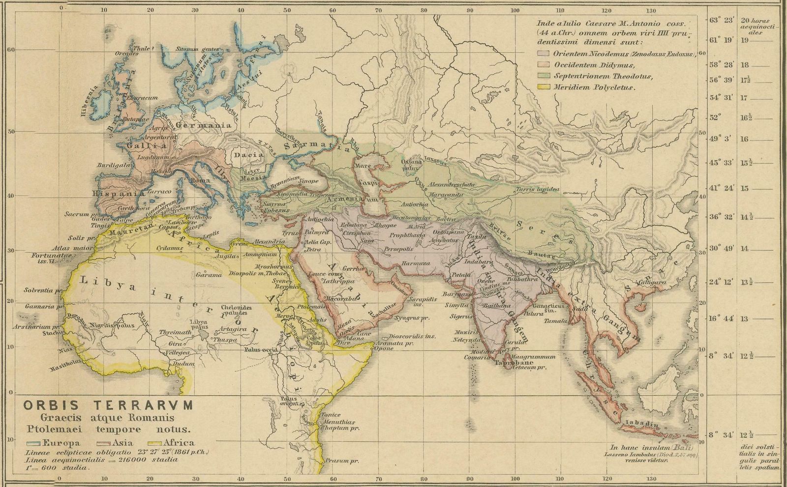 Original Old Composite Of Several Maps Of The Ancient World On One Sheet, 1880 photo vintage