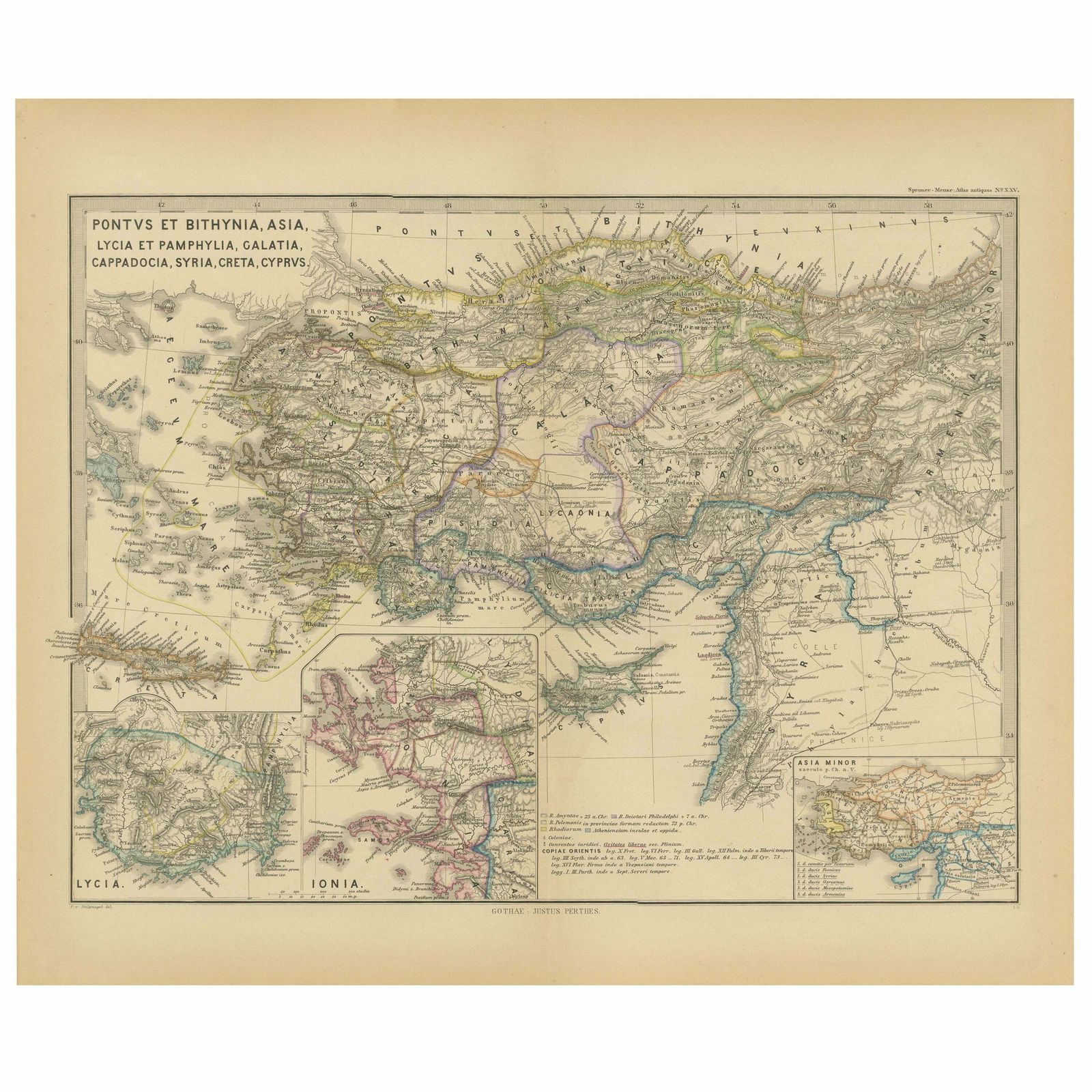 Asia Minor And Provinces: A Roman Empire Map From Spruner Menke Atlas, 1880