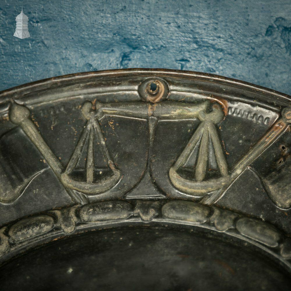 Home Decor Court Bailiff Sign, French, Brass With Painted Logo “Etudes & Hussier Greffier” – Studies & Bailiff Clerk photo